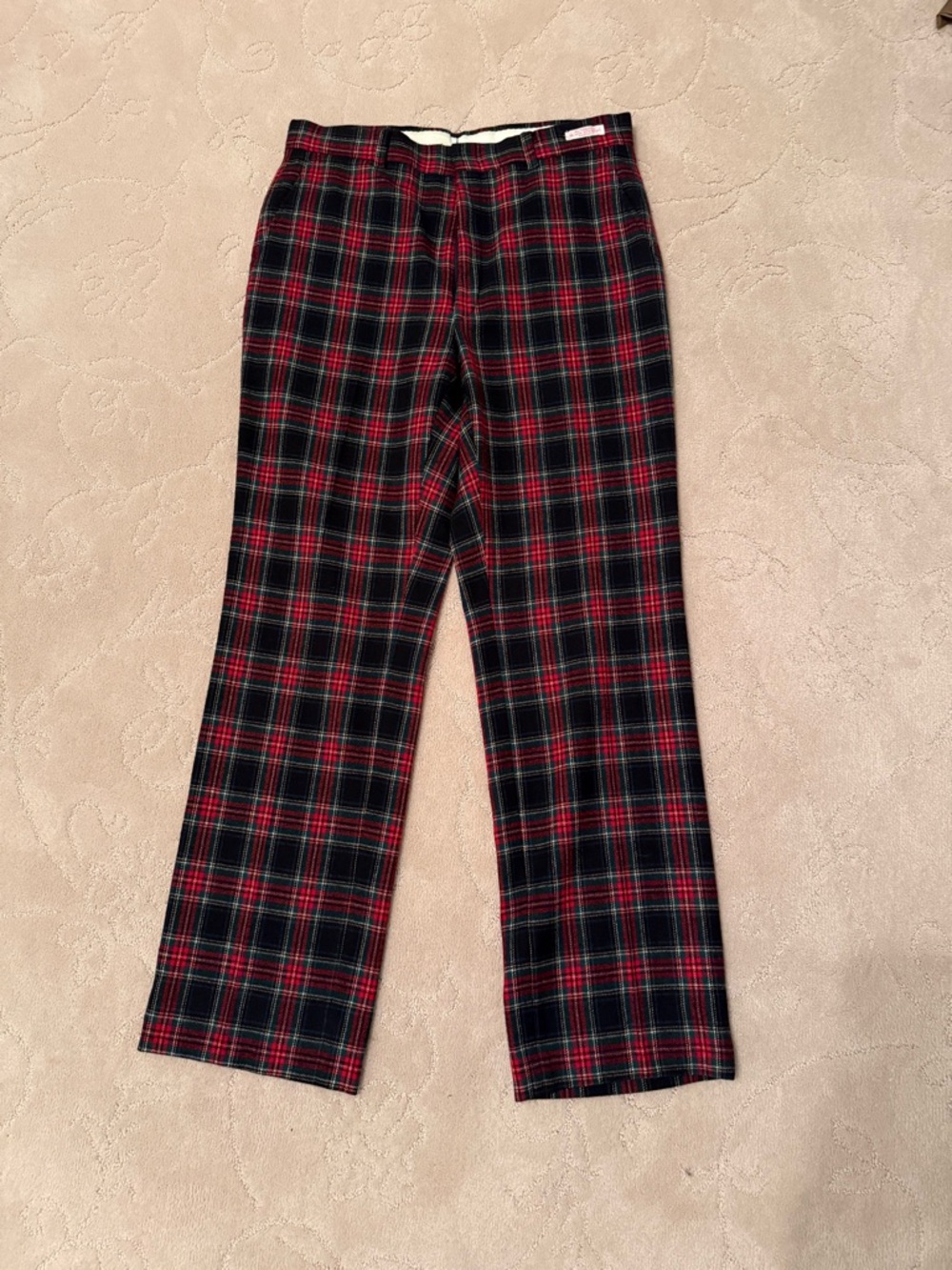 Pendleton Red and Black Stewart Tartan Plaid Trousers